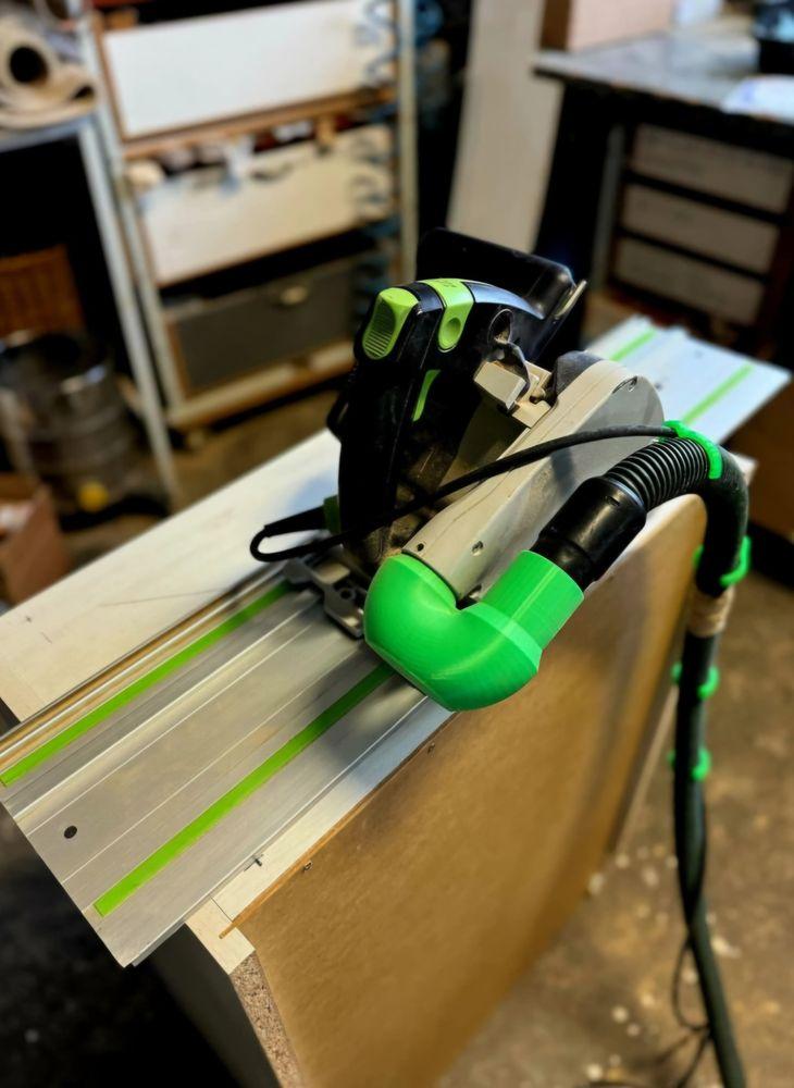 Адаптер за прахосмукачка и ръчен циркуляр Festool без запушване