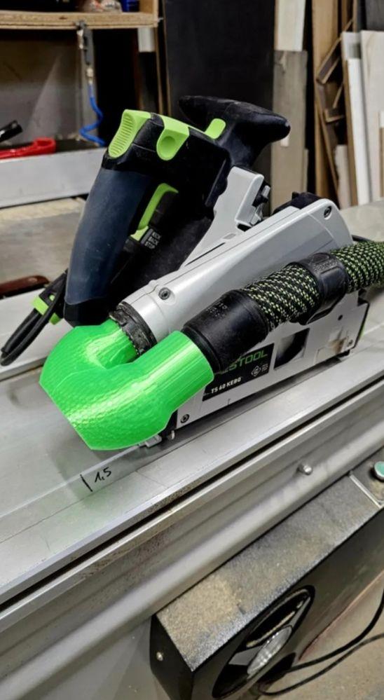 Адаптер за прахосмукачка и ръчен циркуляр Festool без запушване