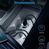 Anker 323 USB-C зарядно за кола, 2 порта, 52.5W, PowerIQ3.0-безплатна доставка — снимка 3